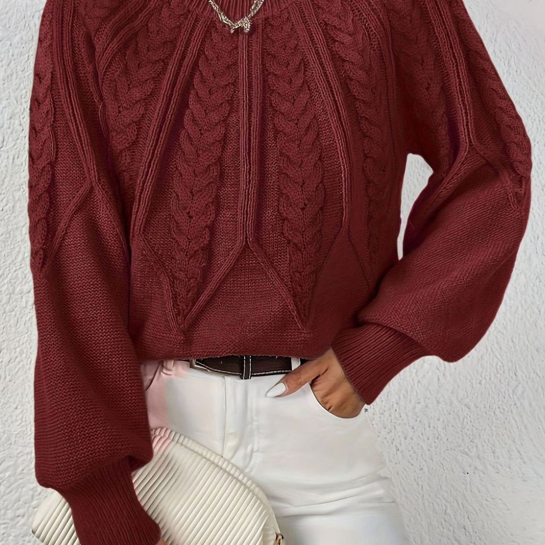 Beatrix cable knit raglan sleeve jumper – image 3