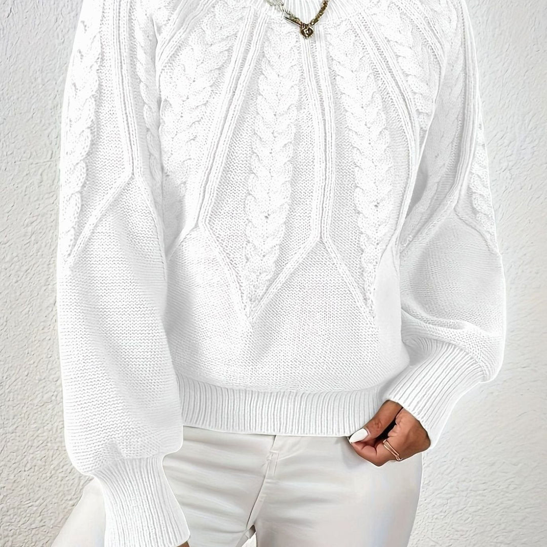 Beatrix cable knit raglan sleeve jumper – image 4