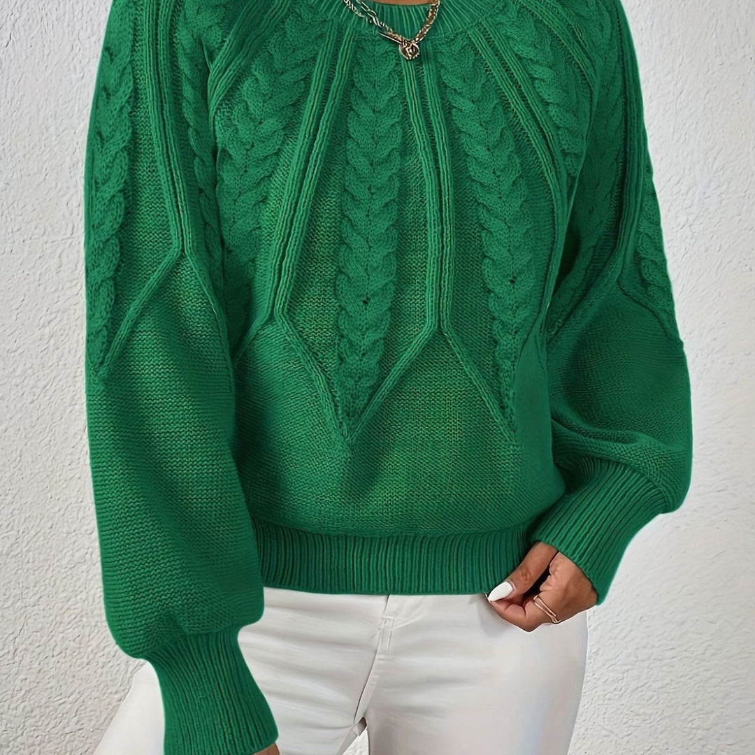 Beatrix cable knit raglan sleeve jumper – image 5