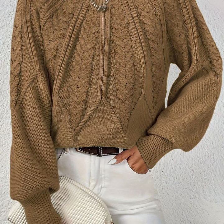 Beatrix cable knit raglan sleeve jumper – image 6