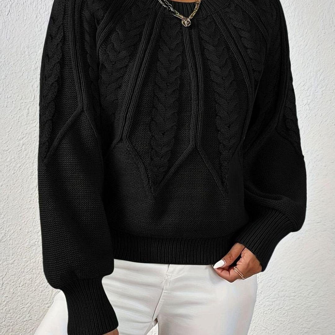 Beatrix cable knit raglan sleeve jumper – image 7