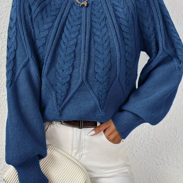 Beatrix cable knit raglan sleeve jumper – image 8