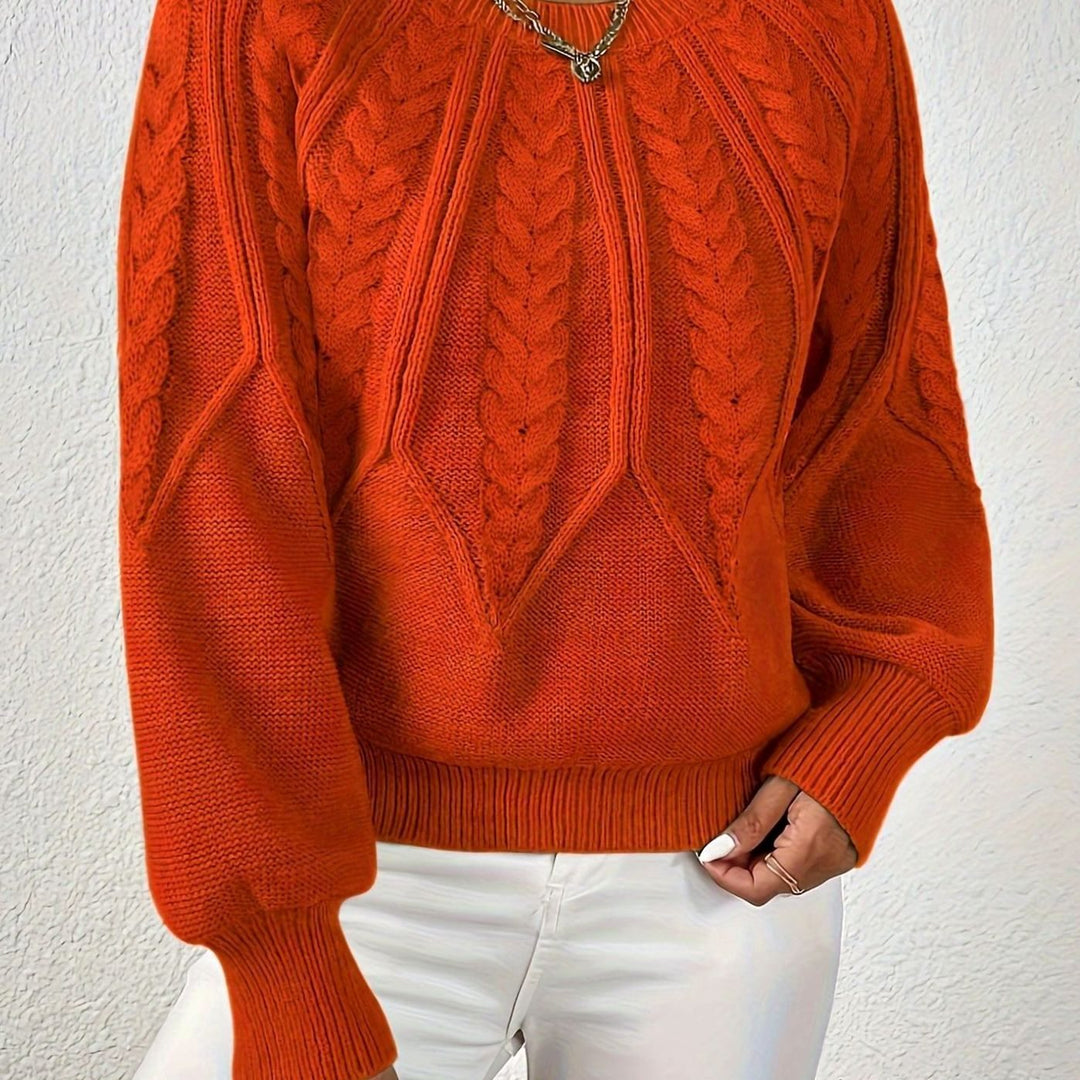 Beatrix cable knit raglan sleeve jumper – image 9
