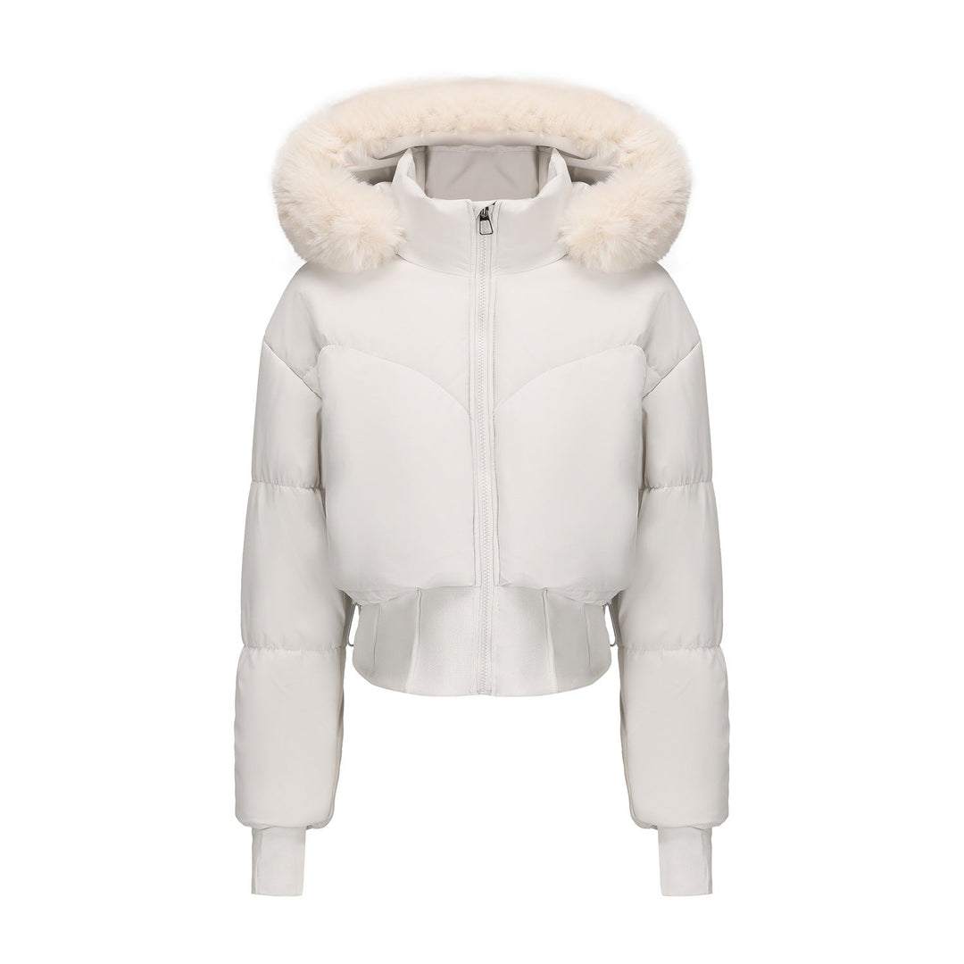 Nora cropped puffer jacket with faux fur hood – image 5