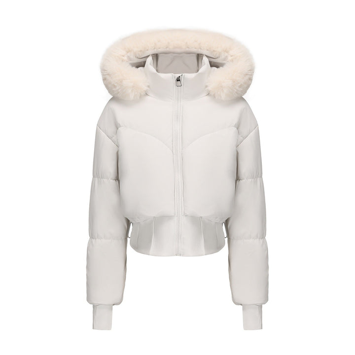 Nora cropped puffer jacket with faux fur hood – image 5