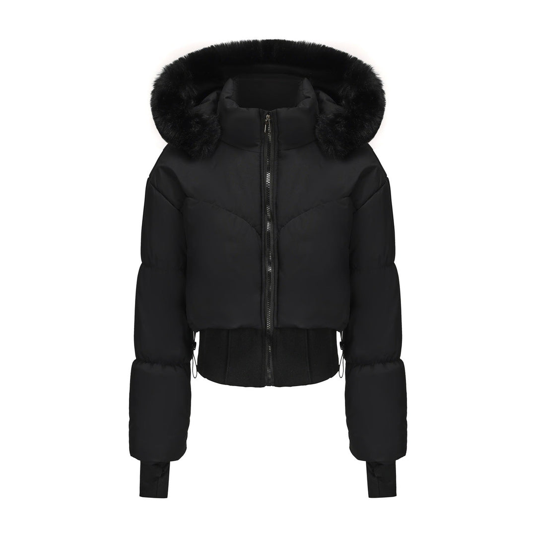 Nora cropped puffer jacket with faux fur hood – image 6