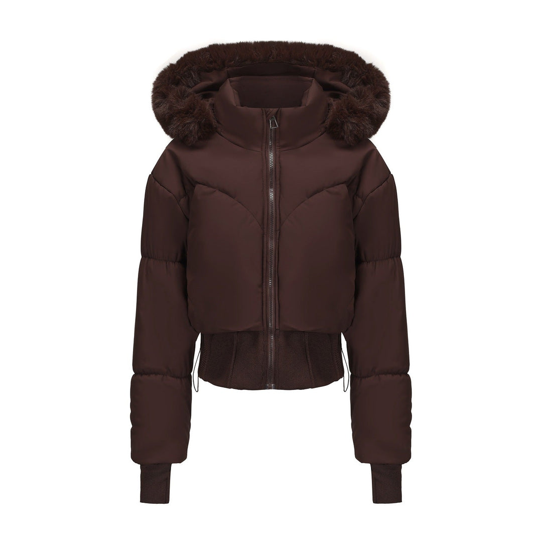 Nora cropped puffer jacket with faux fur hood – image 7