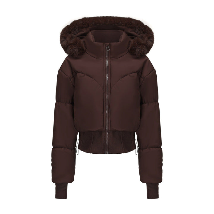 Nora cropped puffer jacket with faux fur hood – image 7