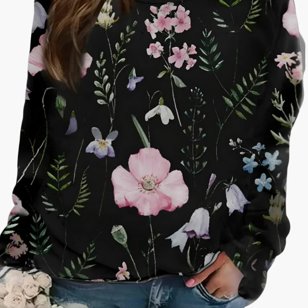 Bluebell floral print crew neck jumper