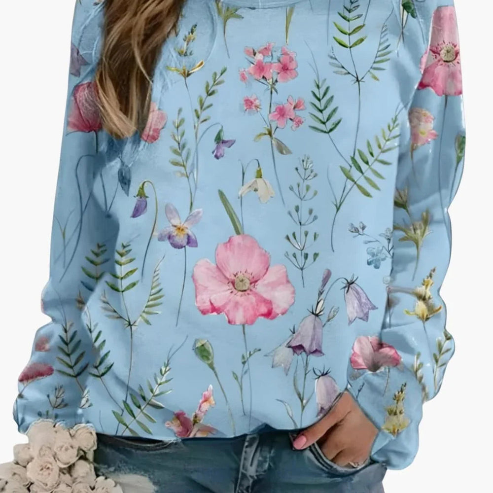 Bluebell floral print crew neck jumper – image 2