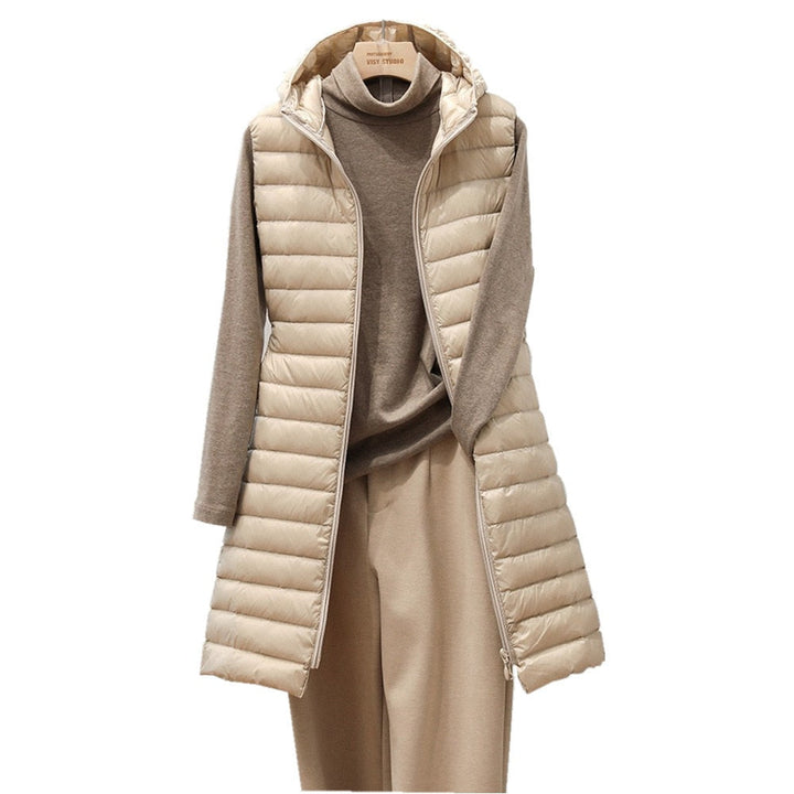 Wren lightweight long hooded gilet