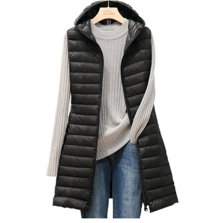 Wren lightweight long hooded gilet – image 2