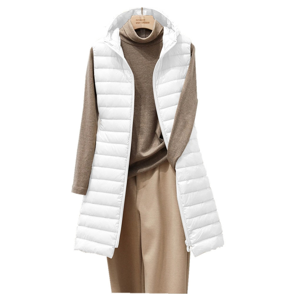 Wren lightweight long hooded gilet – image 4