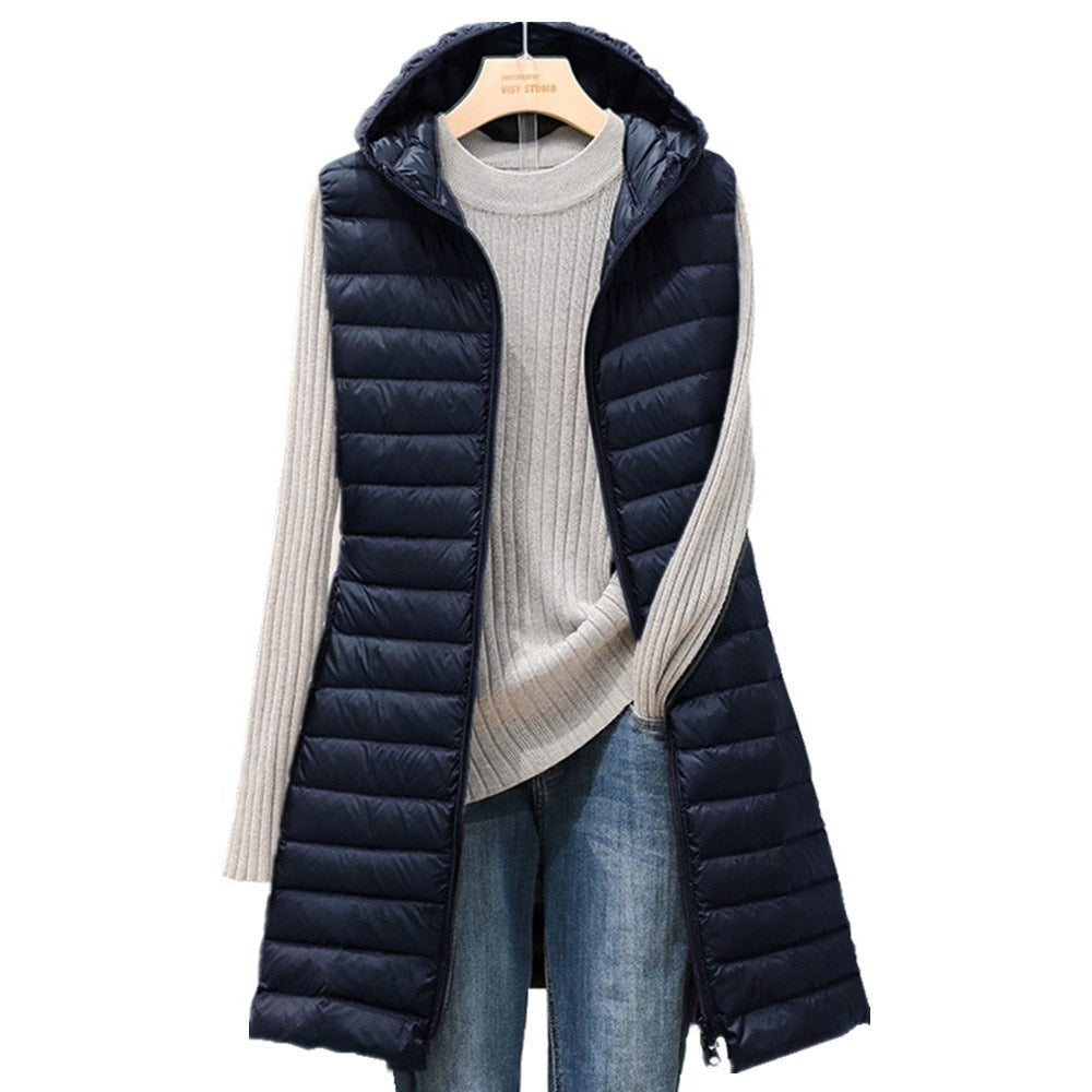 Wren lightweight long hooded gilet – image 5