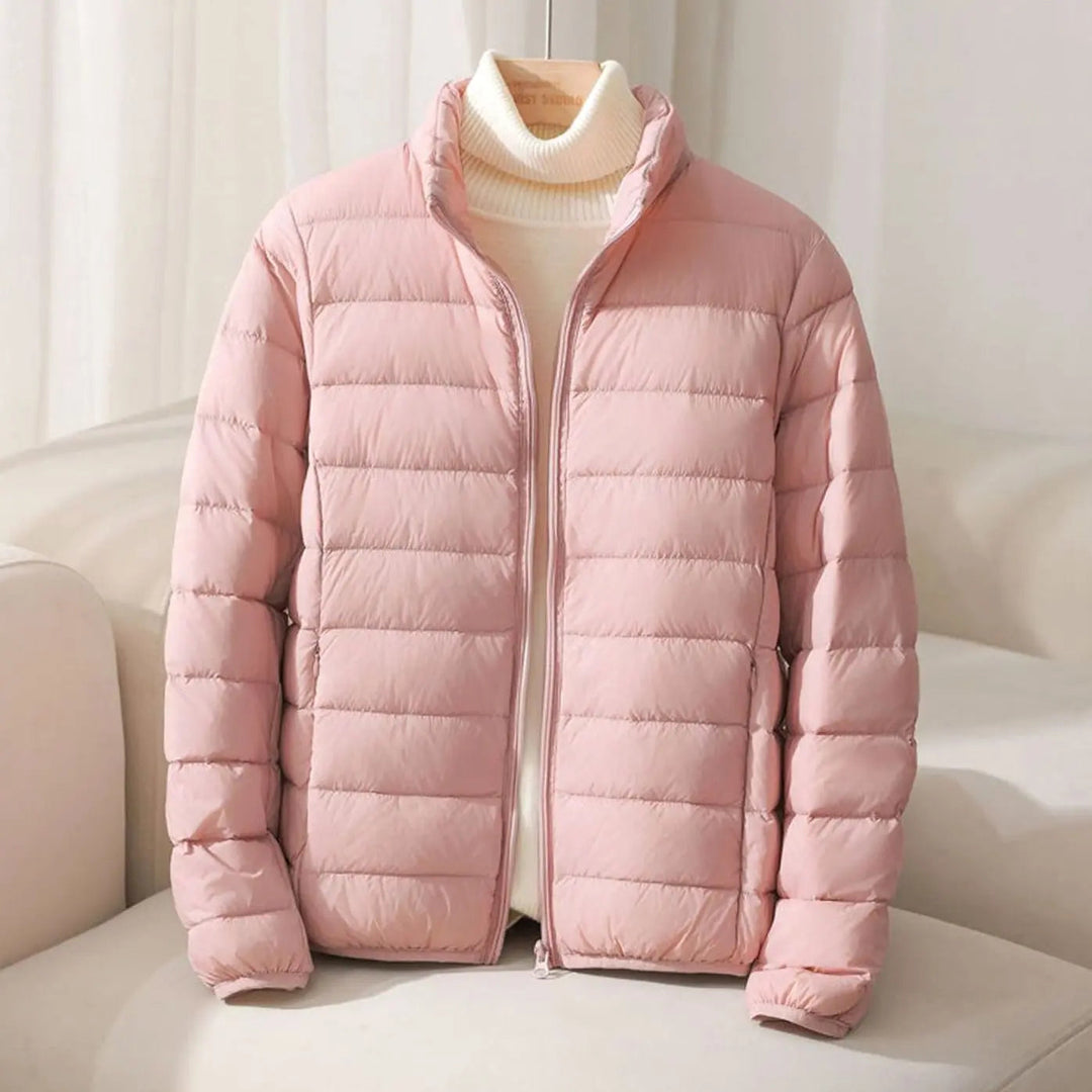 Agnes quilted puffer coat with stand collar – image 3