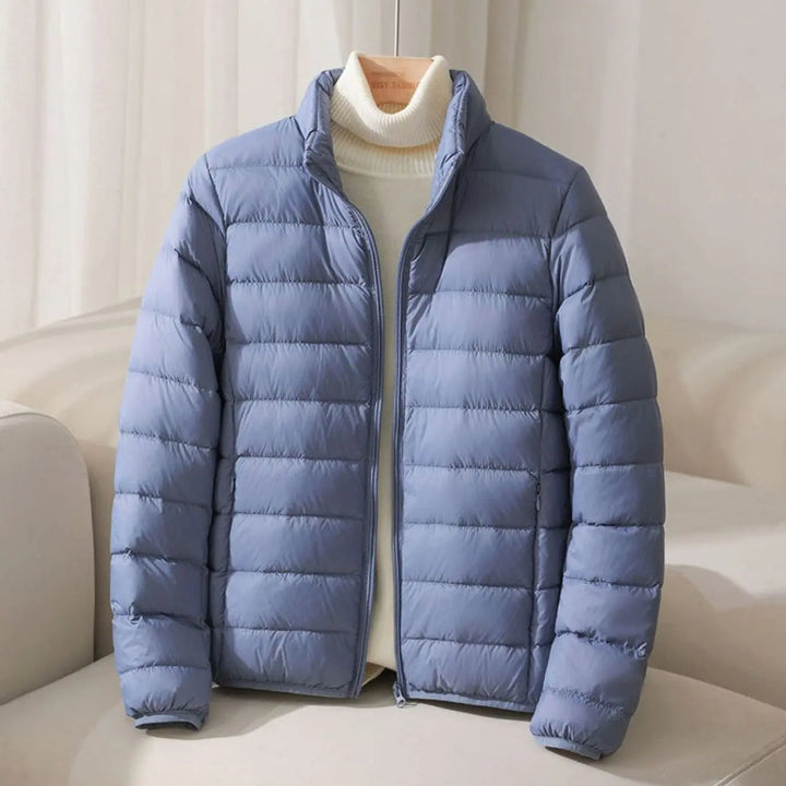 Agnes quilted puffer coat with stand collar – image 4