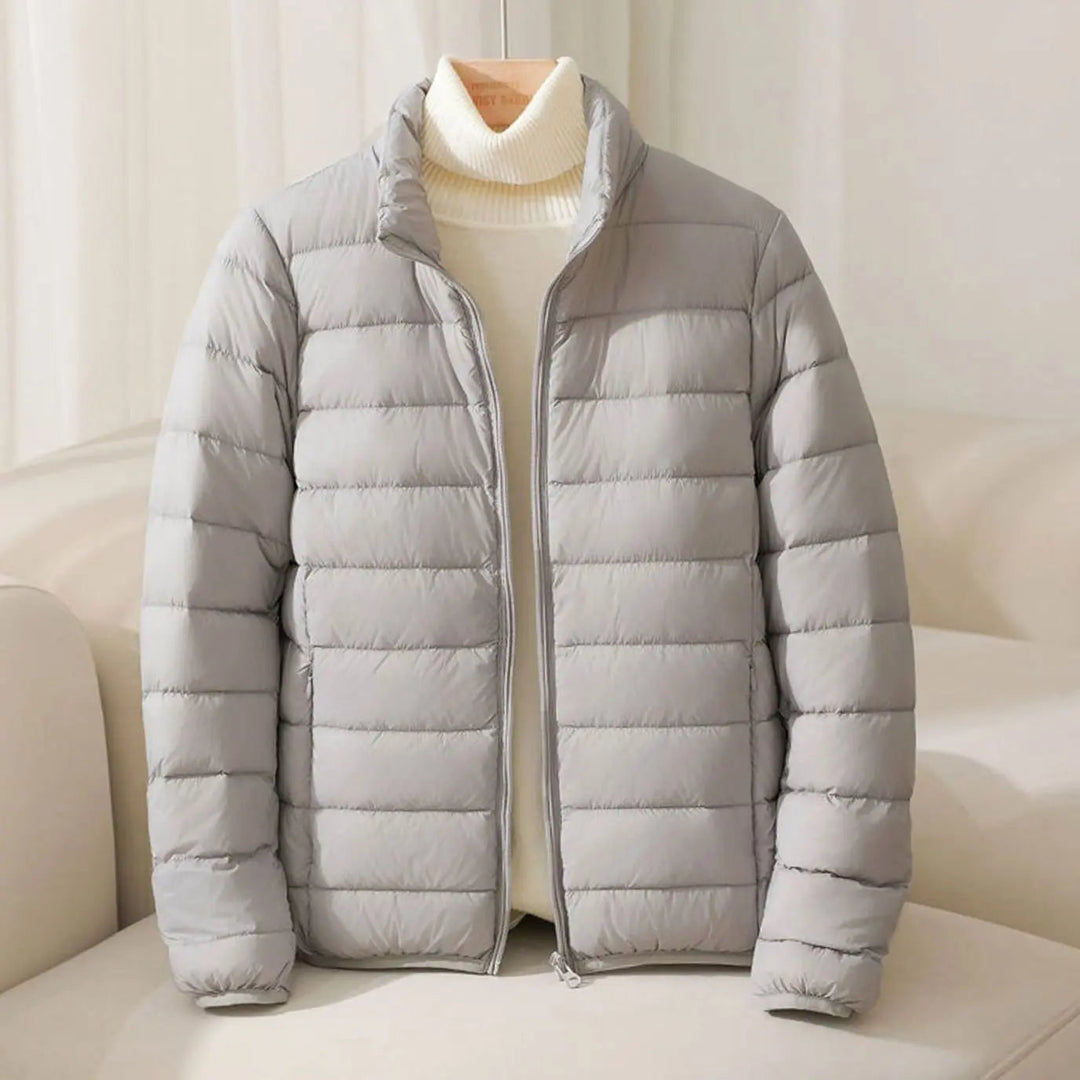Agnes quilted puffer coat with stand collar – image 5