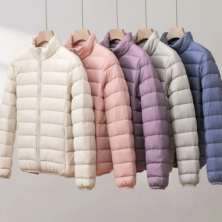 Agnes quilted puffer coat with stand collar – image 6