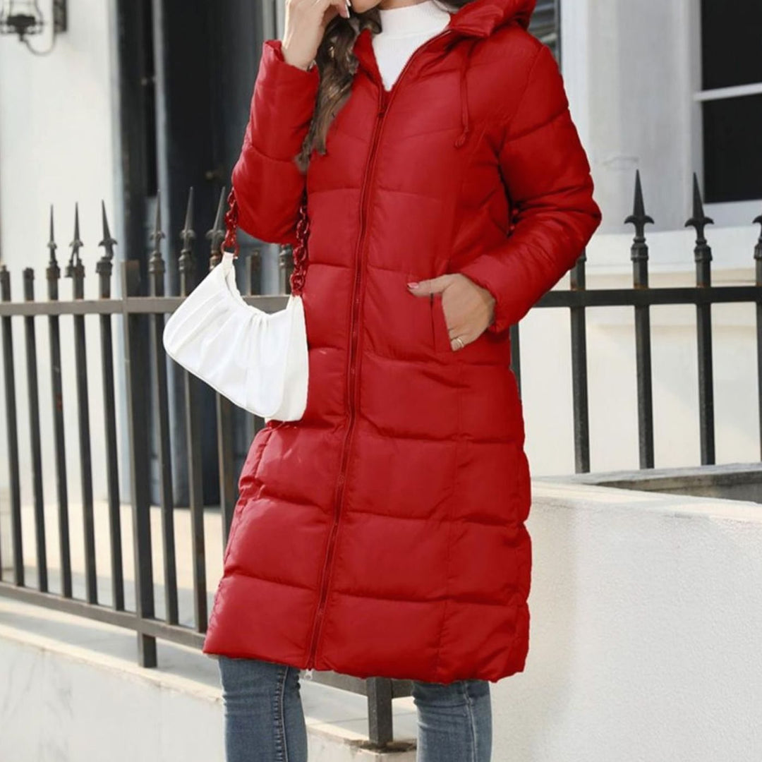 Senna knee length hooded quilted puffer coat – image 2