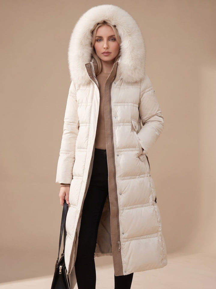 Jemima long puffer parka with faux fur hood – image 7
