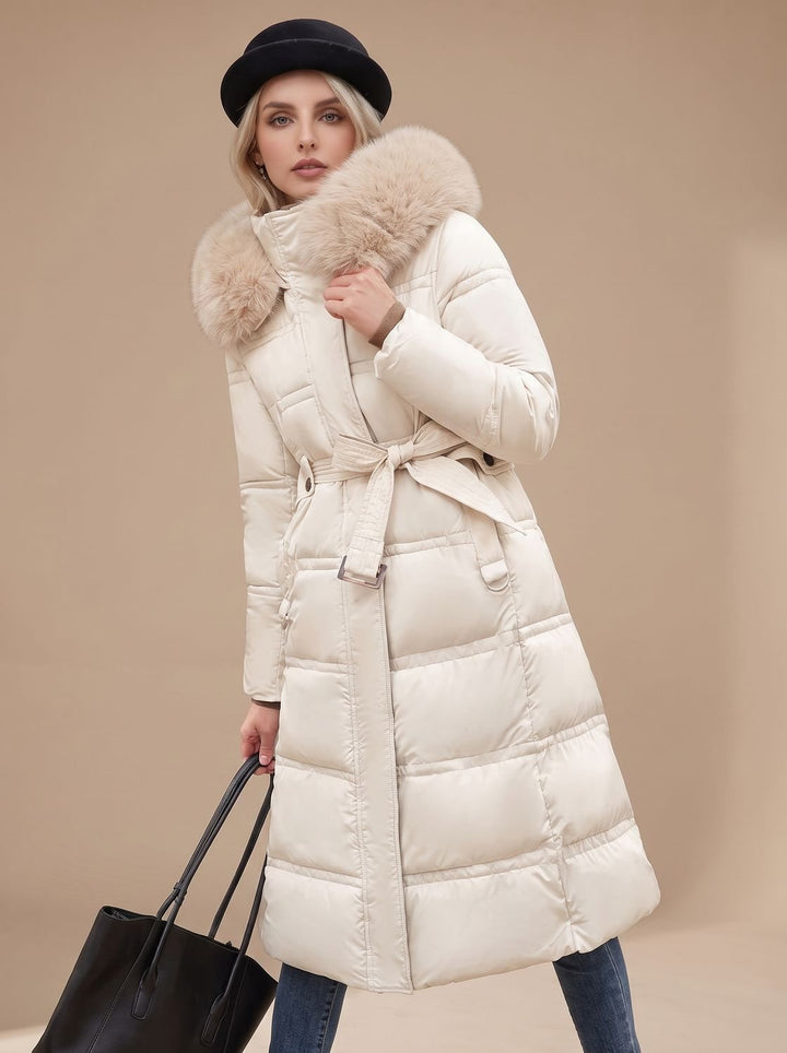 Jemima long puffer parka with faux fur hood – image 8