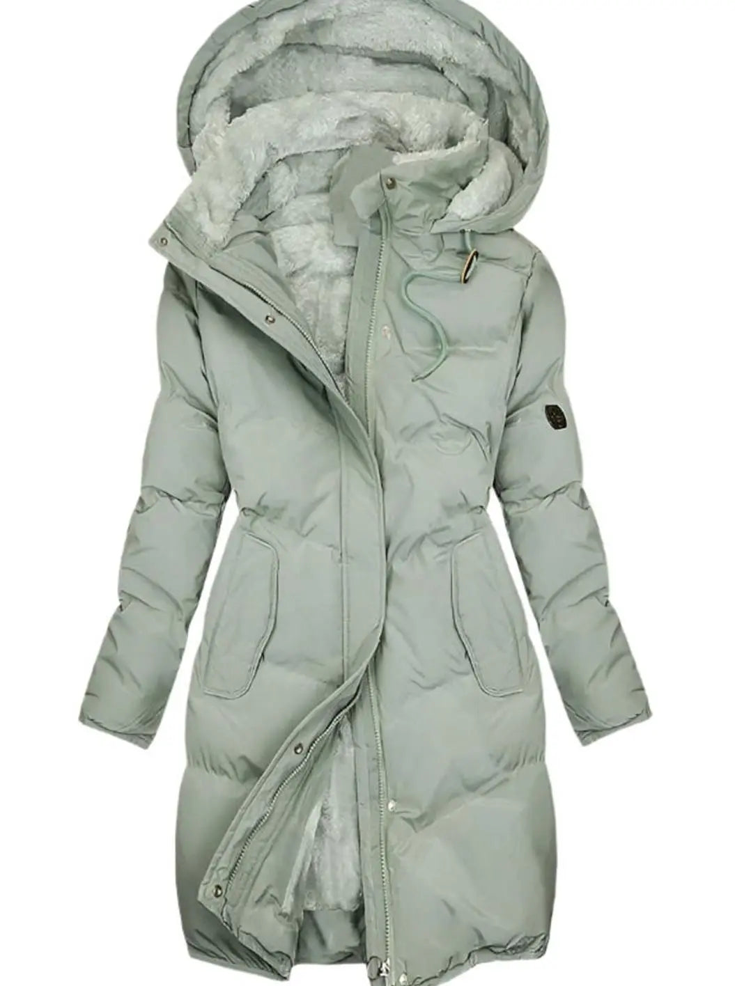 Ceinwen long quilted hooded winter coat