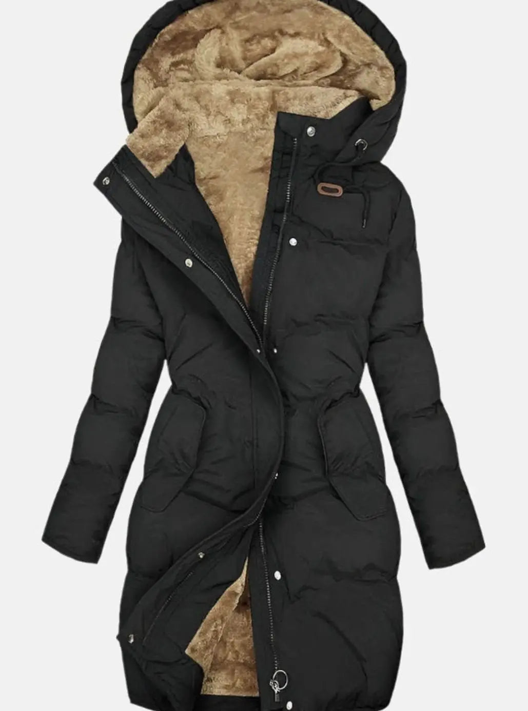 Ceinwen long quilted hooded winter coat – image 2