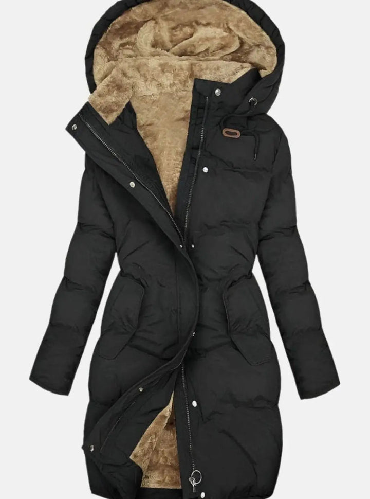 Ceinwen long quilted hooded winter coat – image 2