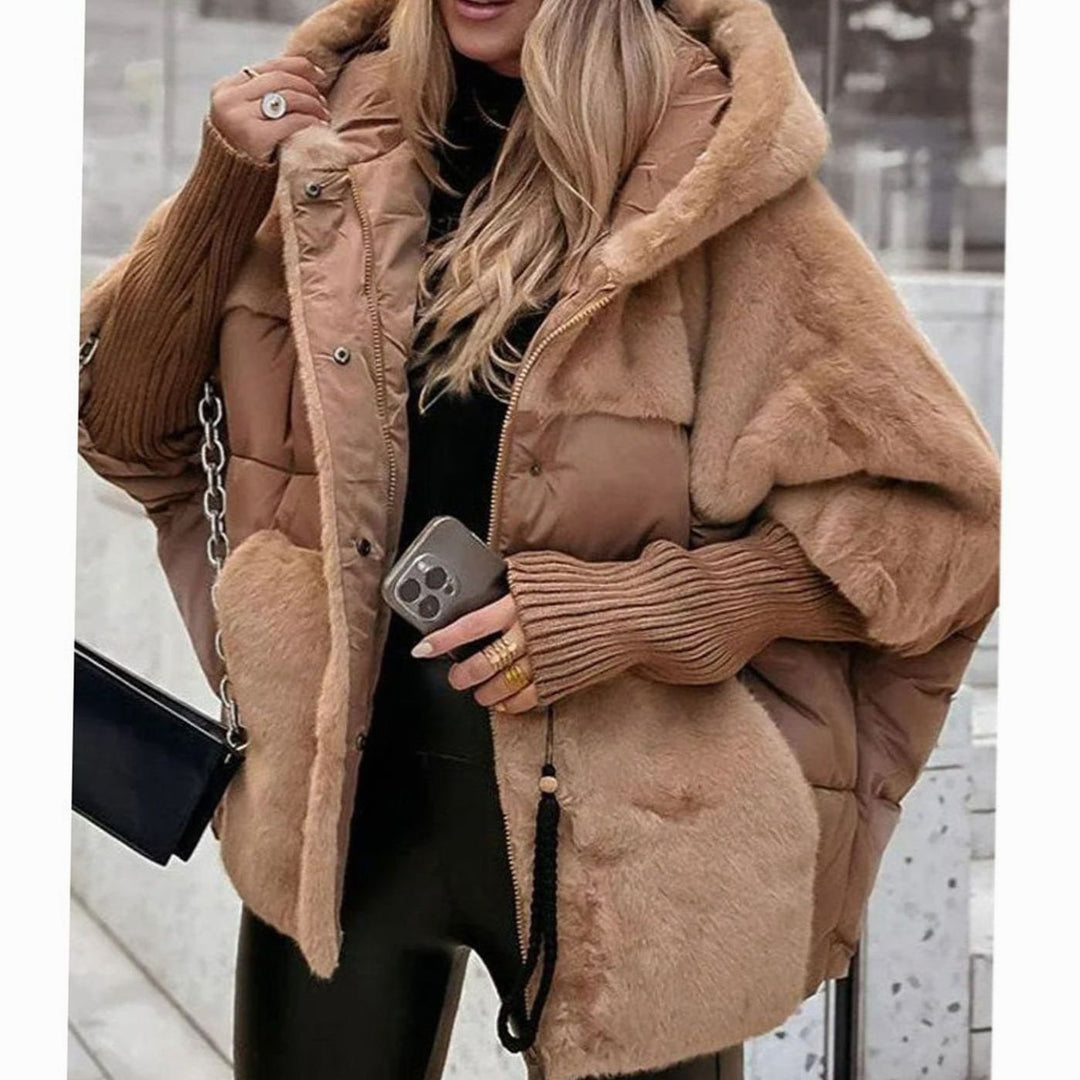 Aldora oversized faux fur panel hooded puffer jacket – image 4