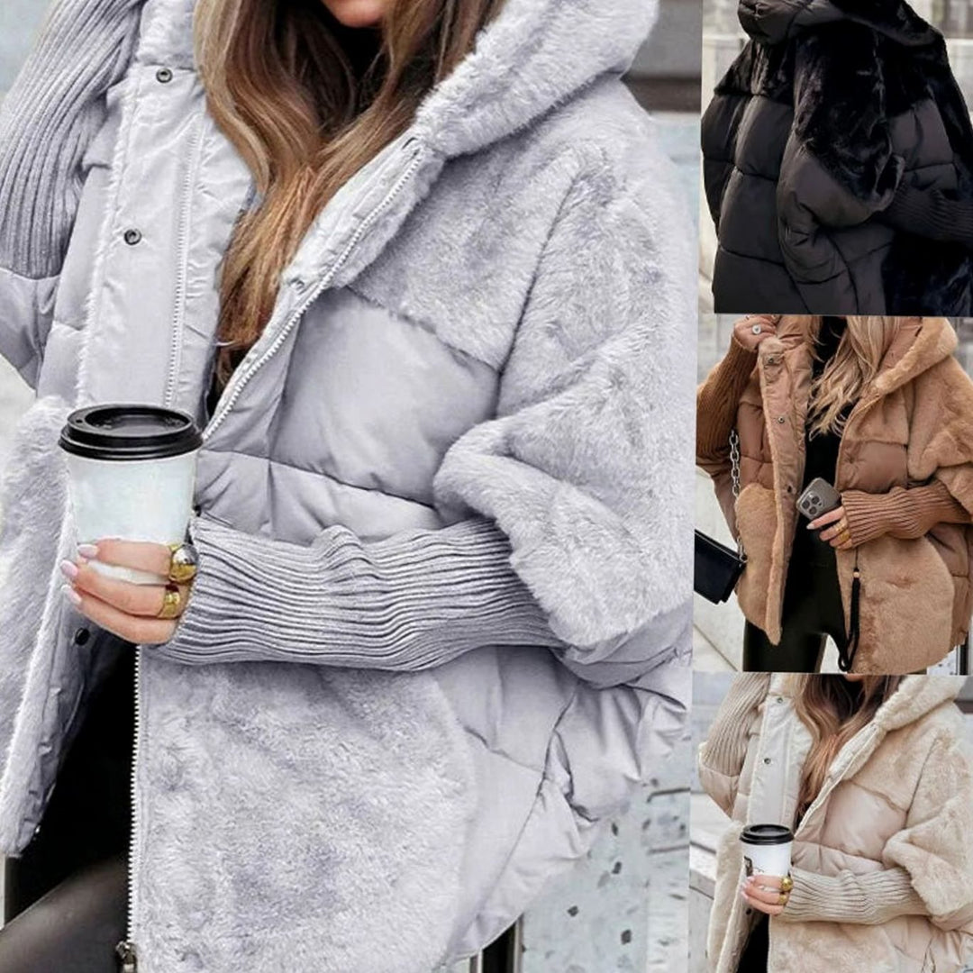 Aldora oversized faux fur panel hooded puffer jacket – image 5