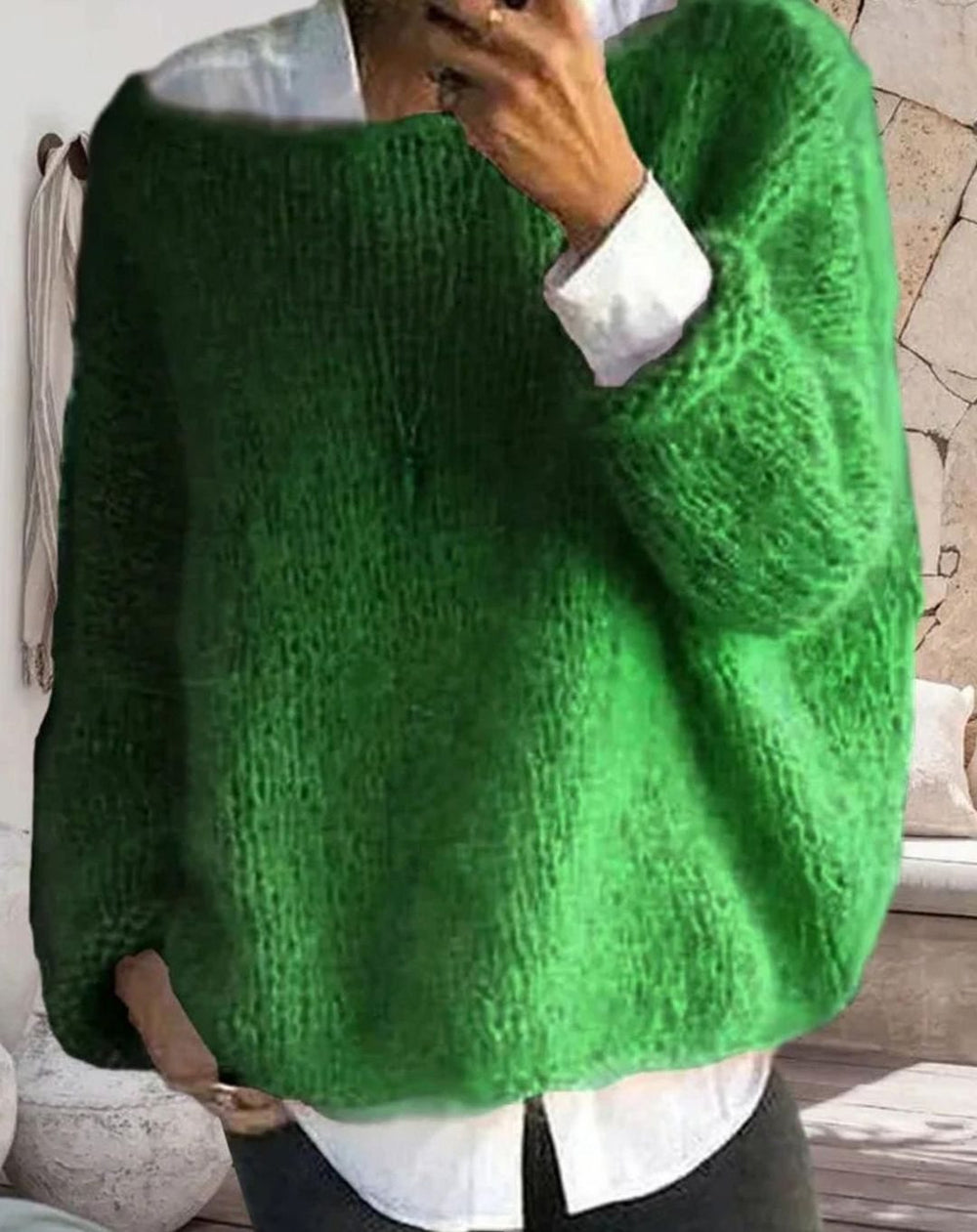 Fern oversized fuzzy knit jumper – image 2