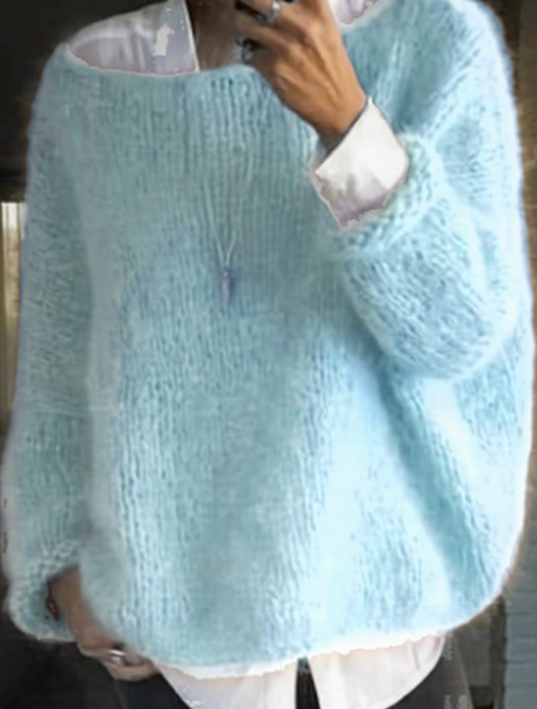 Fern oversized fuzzy knit jumper – image 4