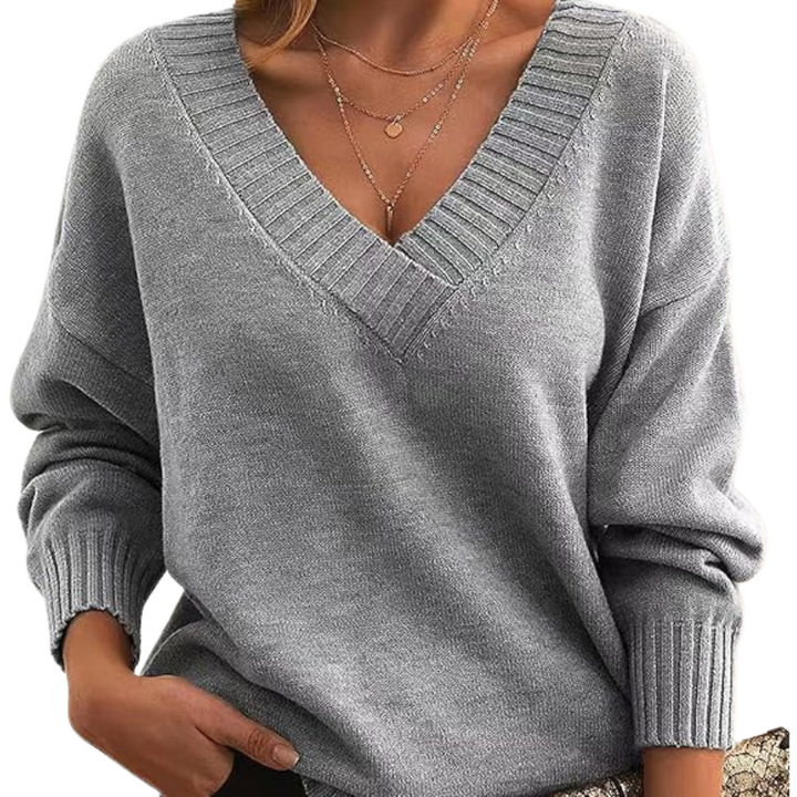 Jessamy V neck winter jumper – image 9