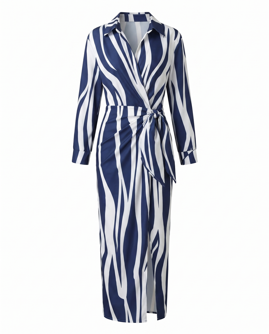 Coralie leaf print long sleeve wrap maxi dress – image 15