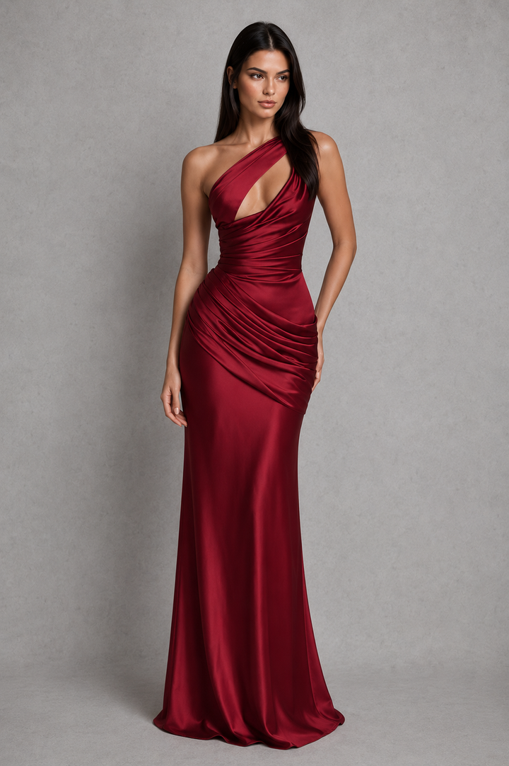 Ansley one shoulder corset satin maxi dress – image 5