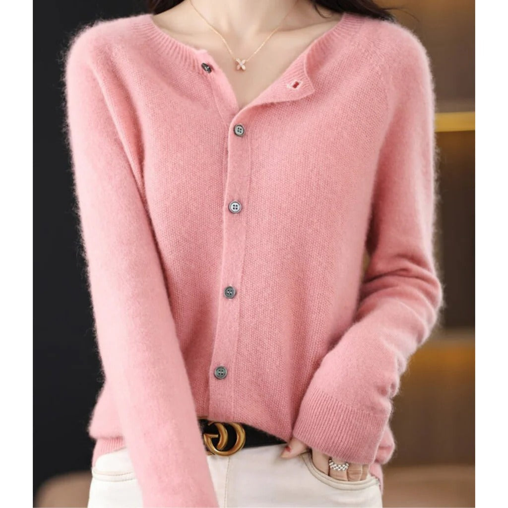 Odile round neck button cardigan – image 2