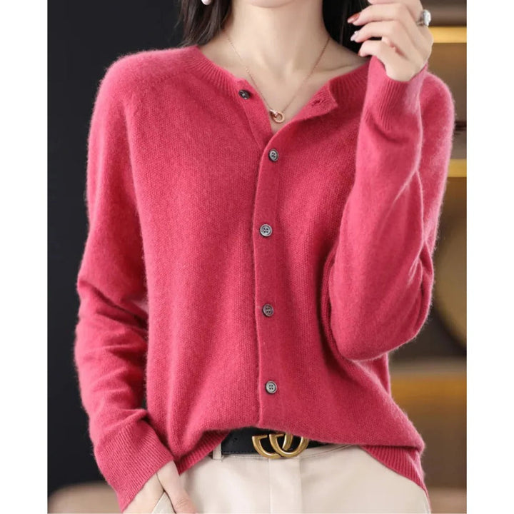 Odile round neck button cardigan