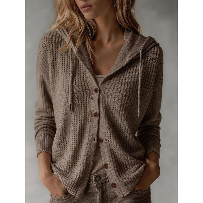 Euphemia hooded button knit cardigan – image 4