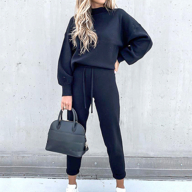 Sabina roll neck lounge set with high waist trousers – image 2