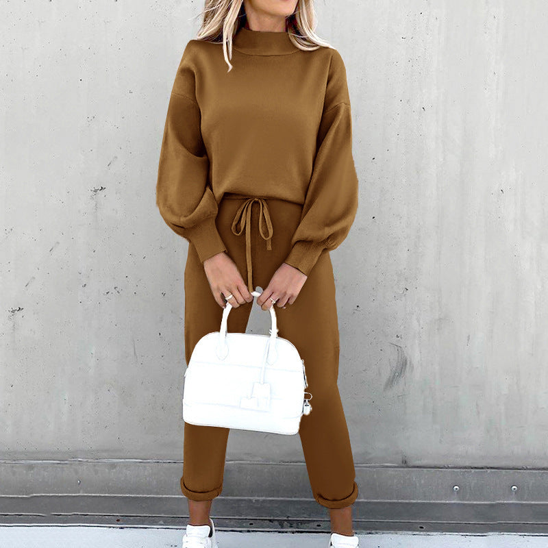 Sabina roll neck lounge set with high waist trousers – image 4