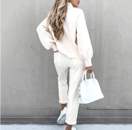Sabina roll neck lounge set with high waist trousers – image 5