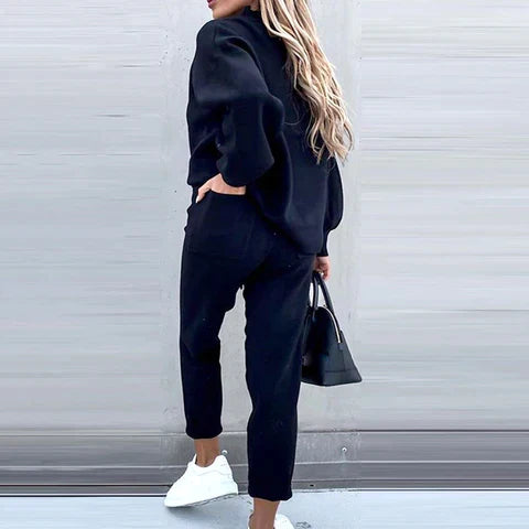 Sabina roll neck lounge set with high waist trousers – image 6