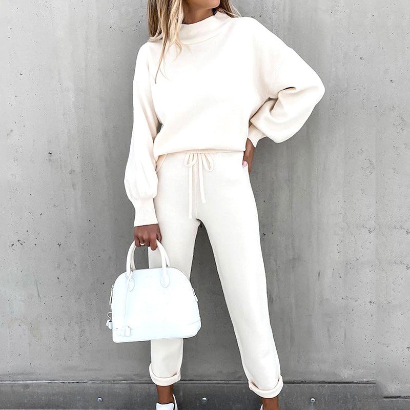 Sabina roll neck lounge set with high waist trousers