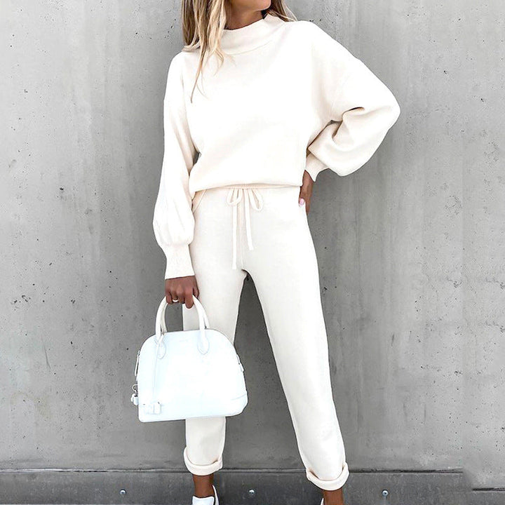 Sabina roll neck lounge set with high waist trousers